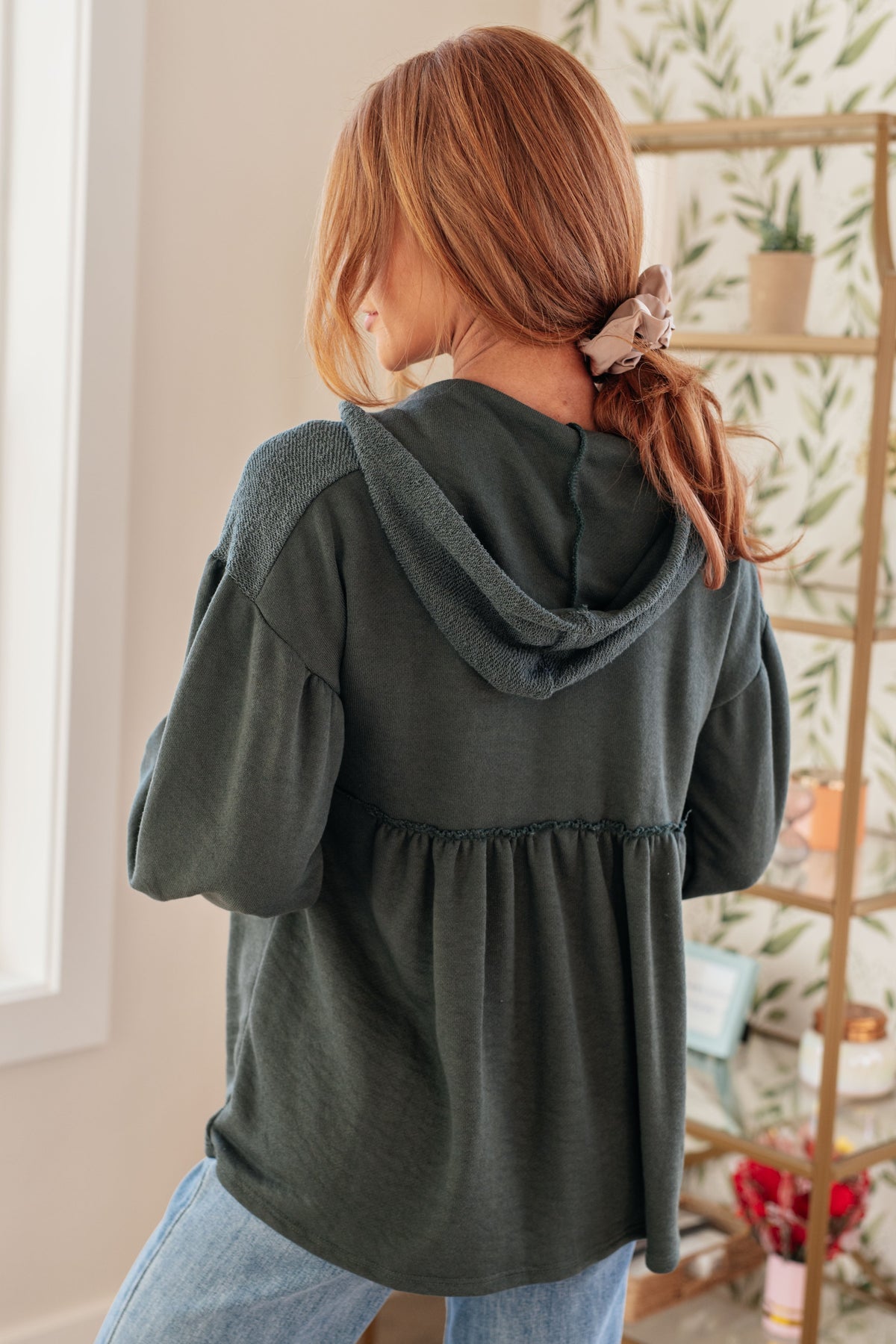 7th Ray She's Not Wrong Hooded V-Neck Pullover Tops