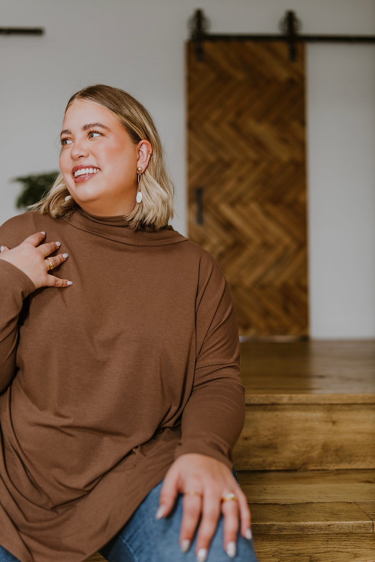 Zenana Comfort First Cowl Neck Hi-Low Long Sleeve Tops