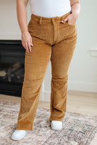 Judy Blue Cordelia Bootcut Corduroy Pants in Camel Womens