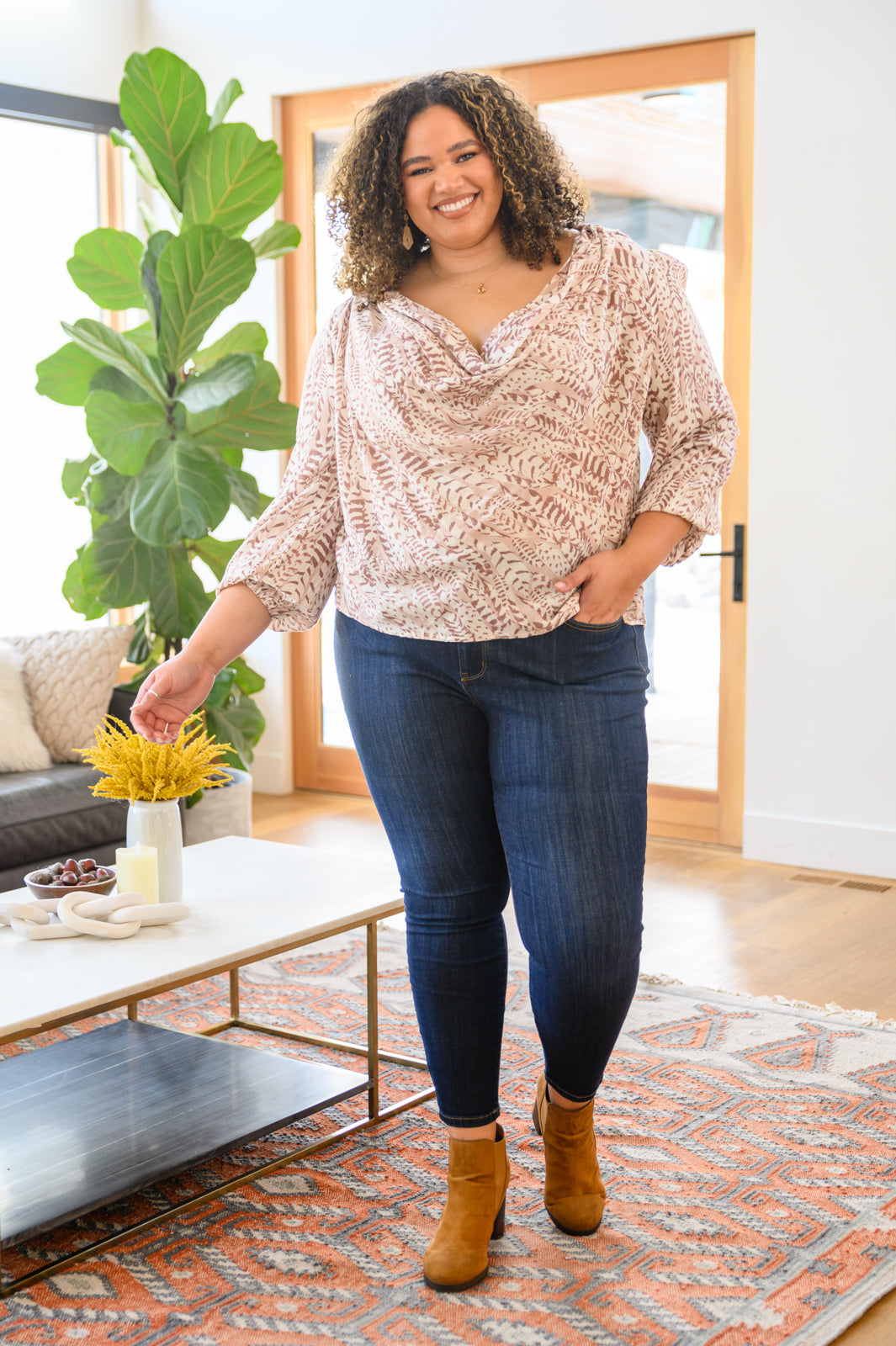 Andree by Unit Take Flight Cowl Neck Top Womens