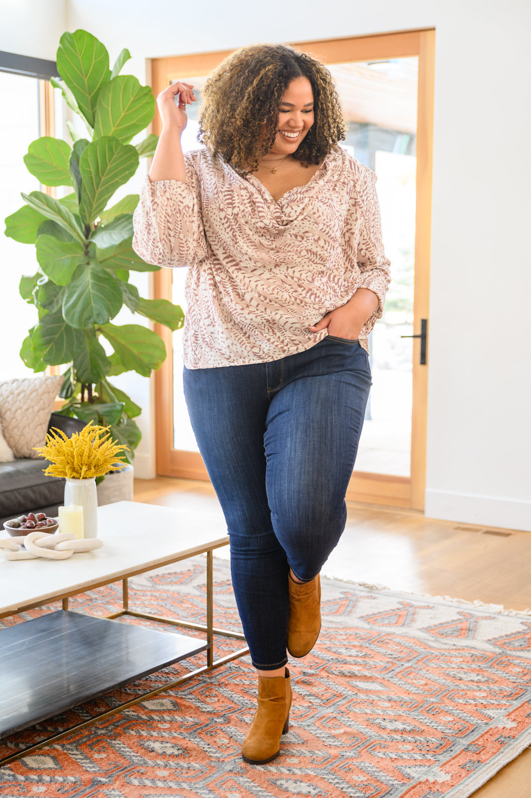 Andree by Unit Take Flight Cowl Neck Top Womens