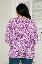 Dear Scarlett Dearest Dreamer Peplum Top in Painted Purple Tops