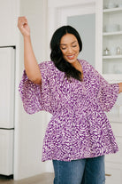 Dear Scarlett Dearest Dreamer Peplum Top in Painted Purple Tops