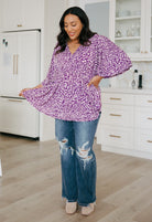 Dear Scarlett Dearest Dreamer Peplum Top in Painted Purple Tops