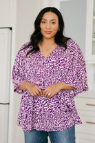 Dear Scarlett Dearest Dreamer Peplum Top in Painted Purple Tops