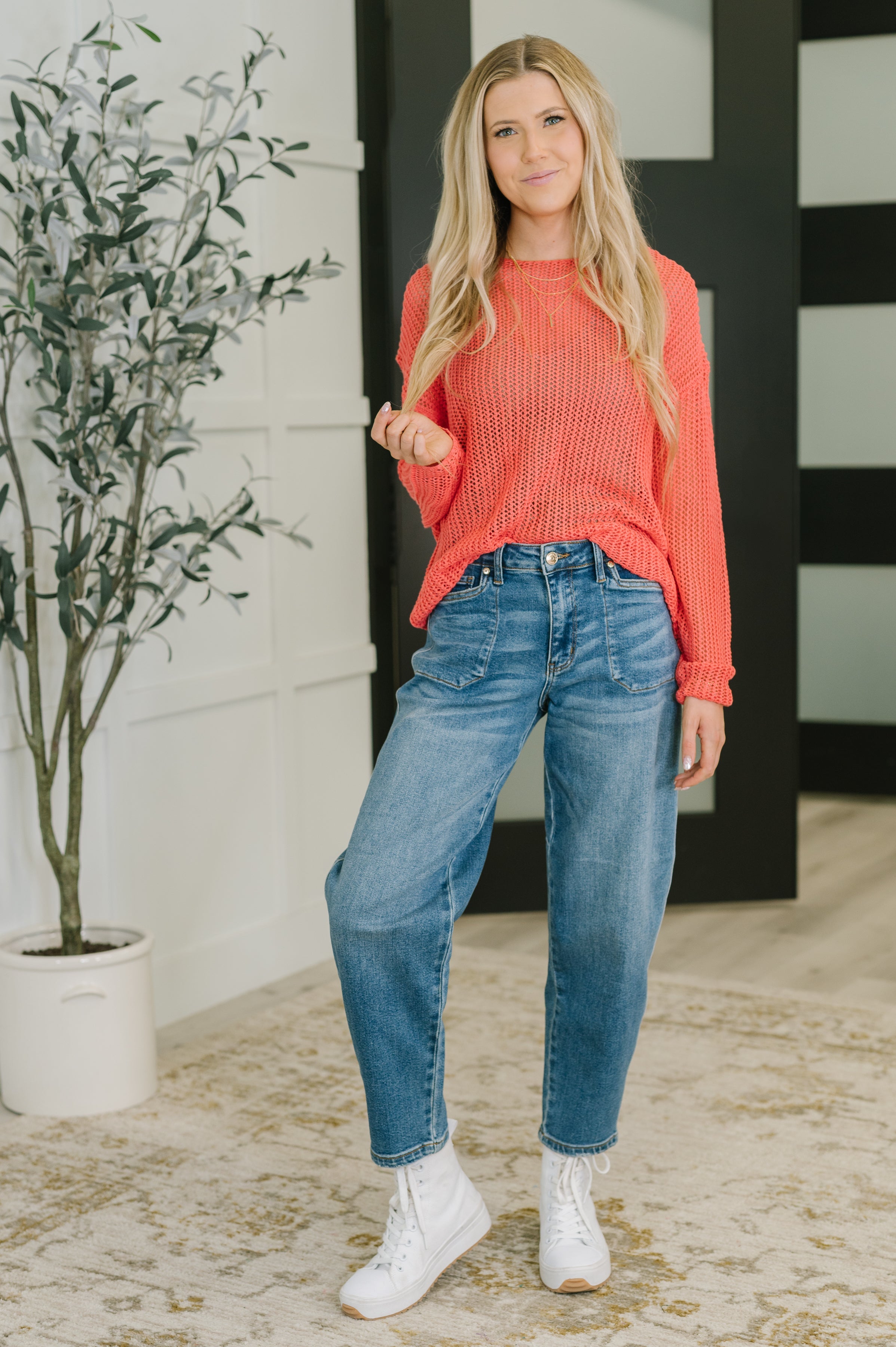 One Eleven North Desert Bloom Loose Knit Sweater Womens