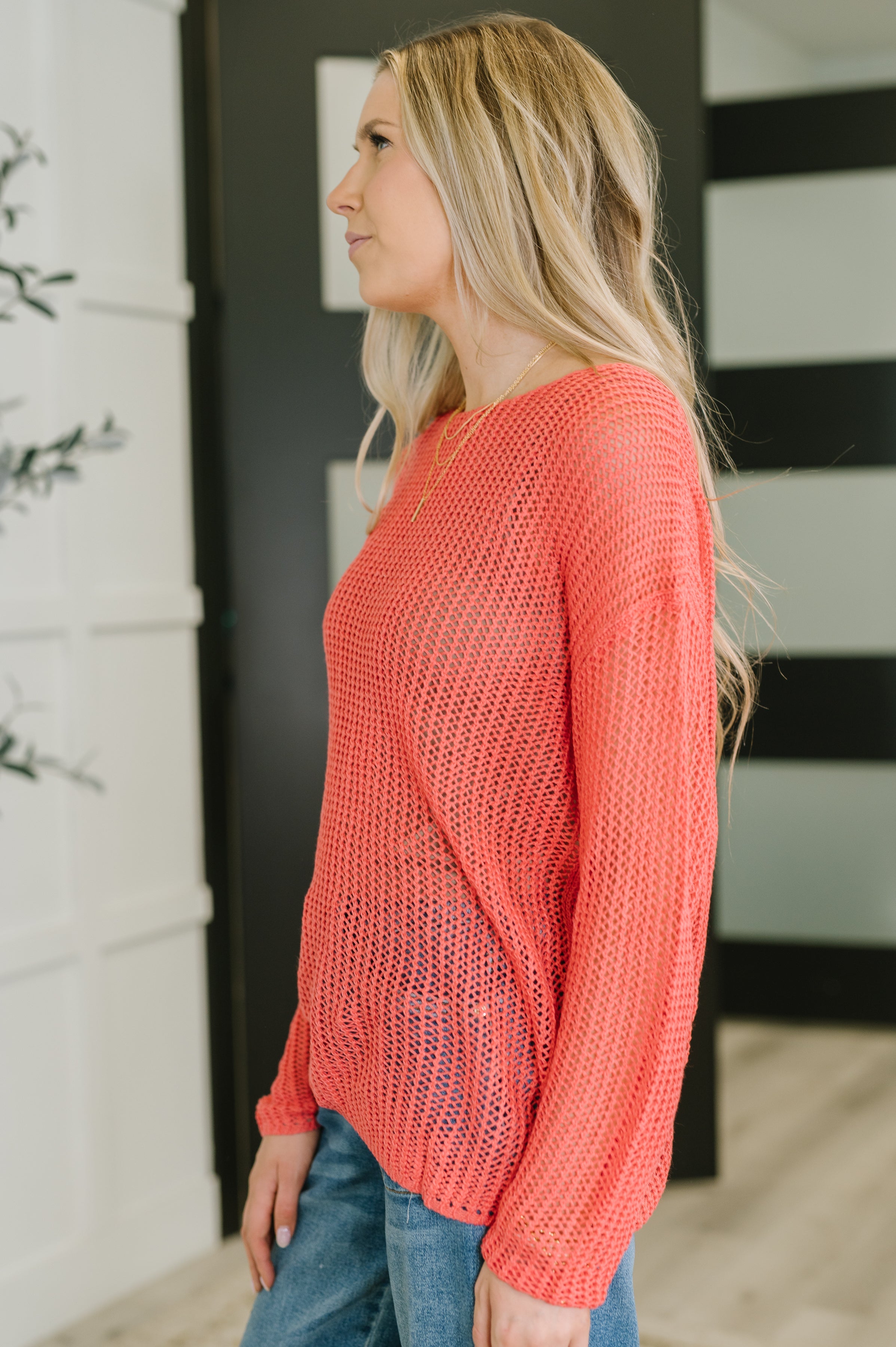 One Eleven North Desert Bloom Loose Knit Sweater Womens