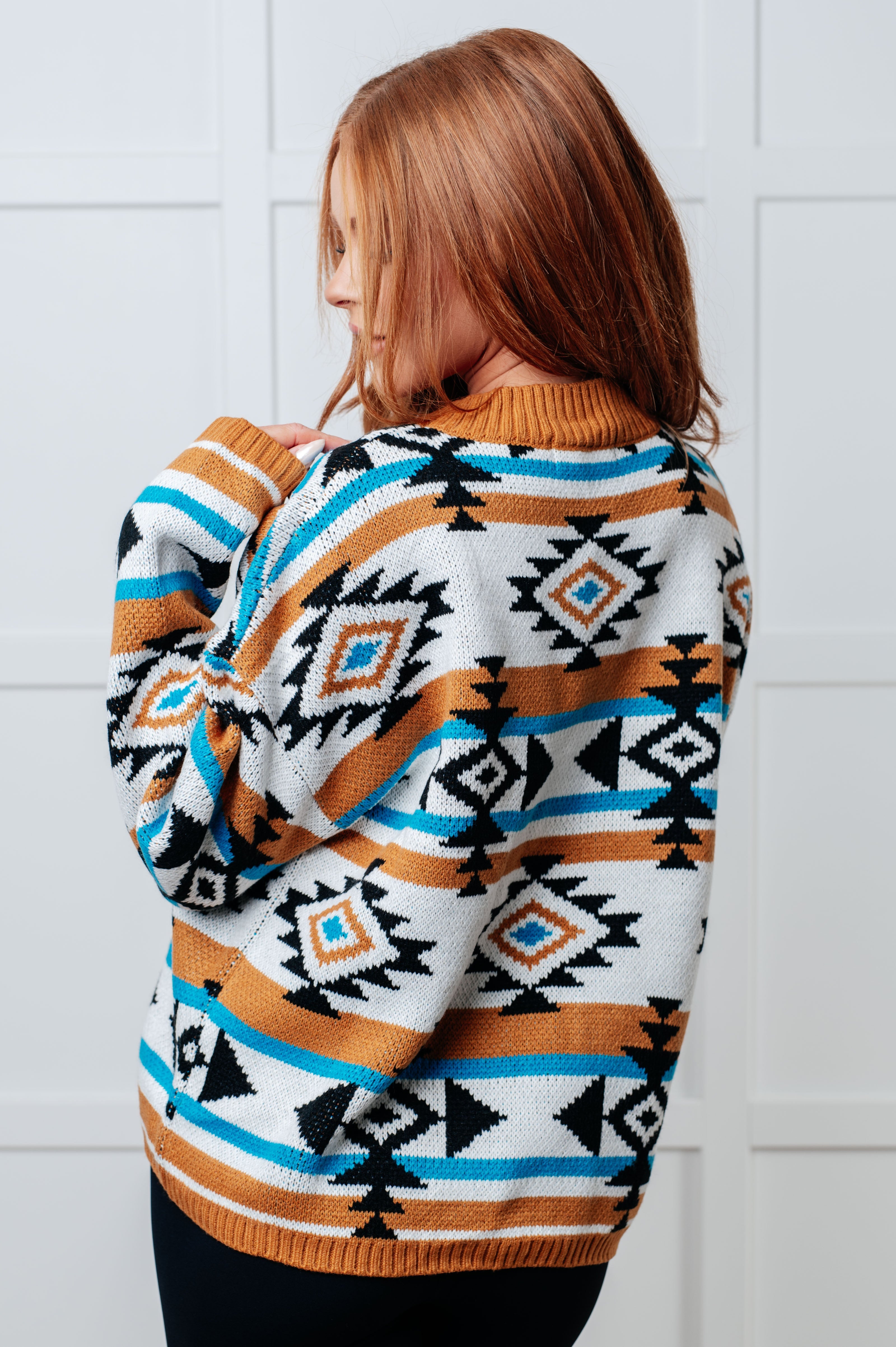 One Eleven North Desert Vibes Geometric Striped Sweater Tops