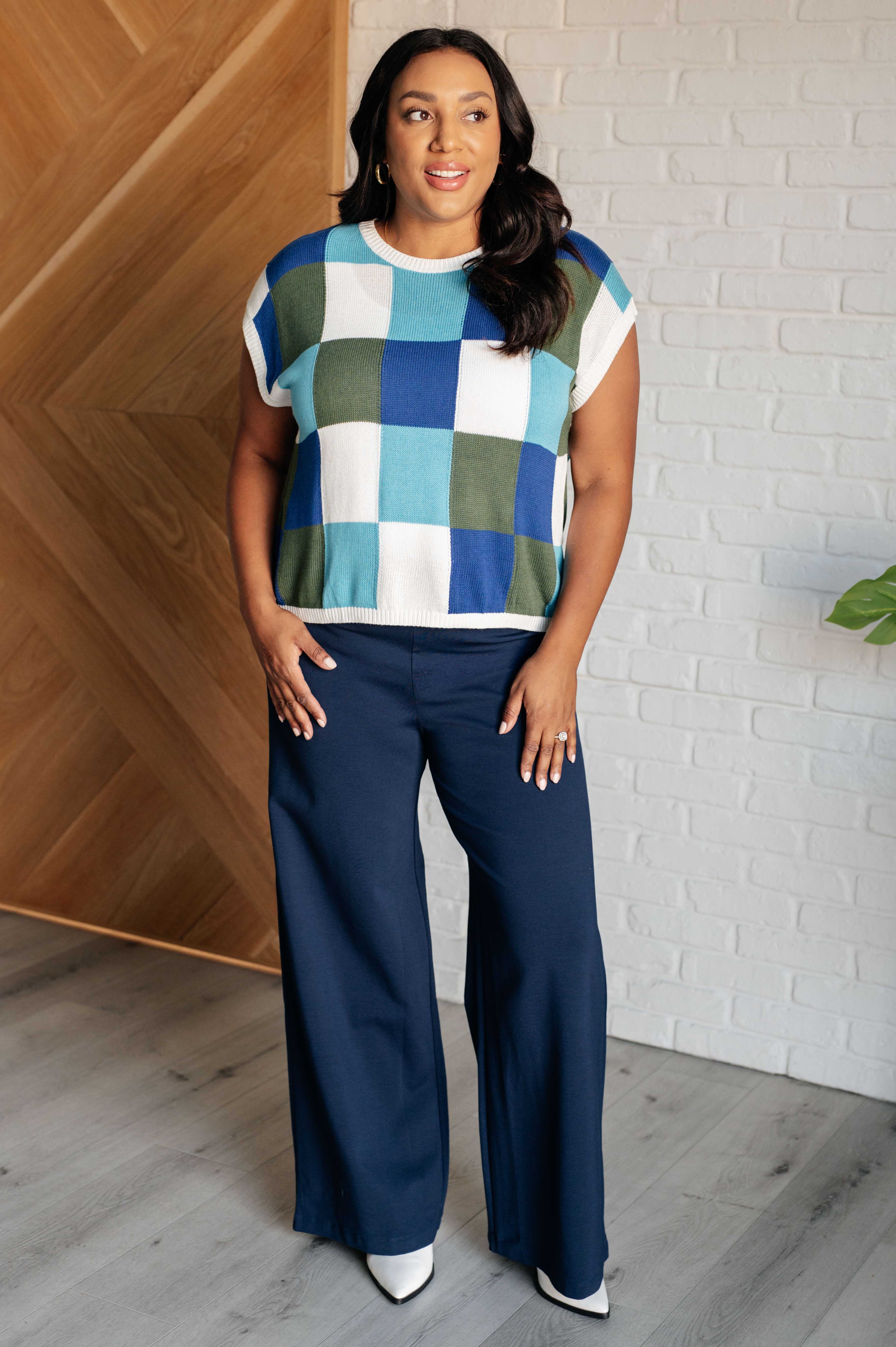 Dear Scarlett Magic Wide Leg Pants in Navy Pants