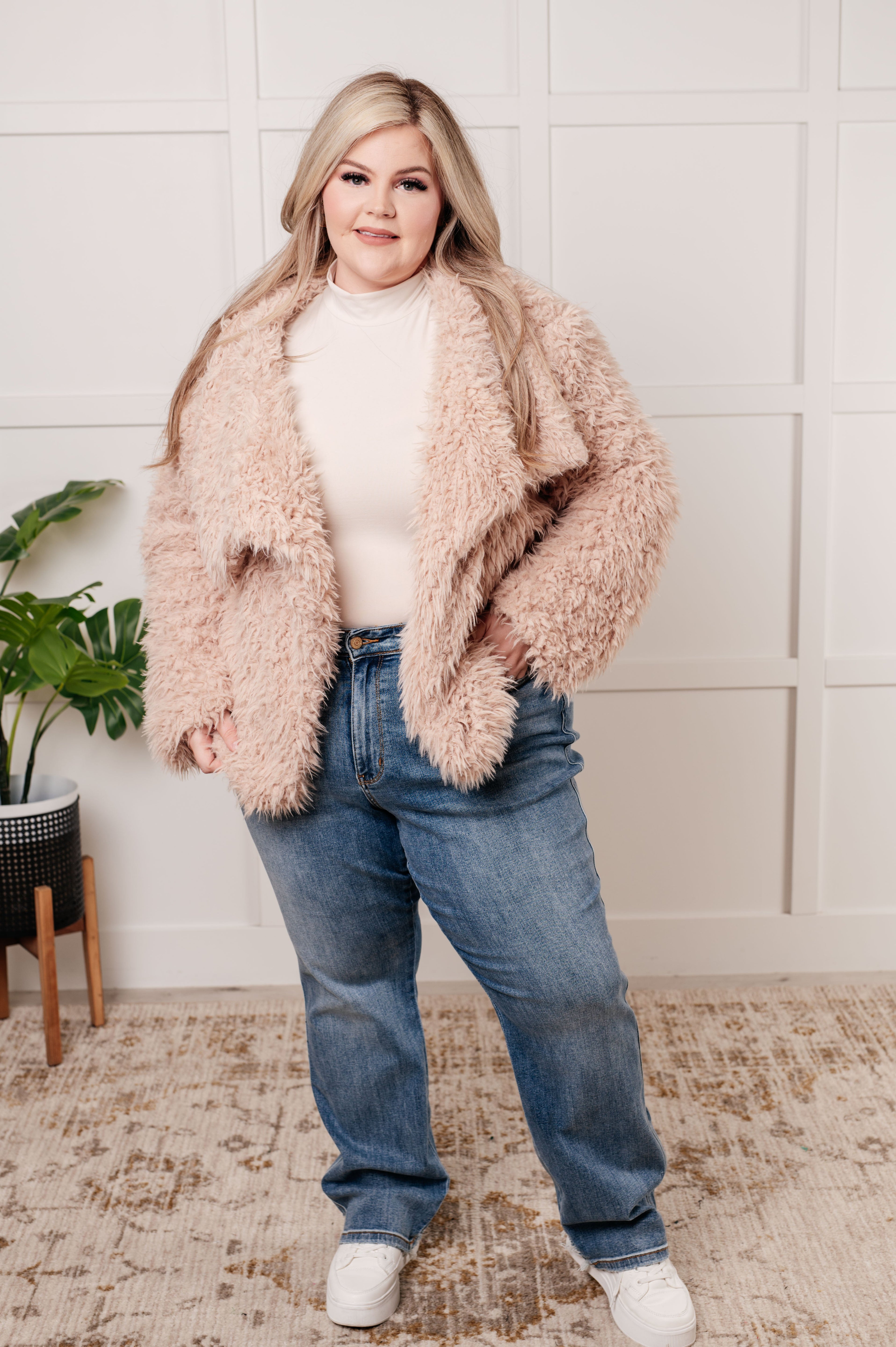 Haptics Disco Queen Faux Fur Coat Coats & Jackets