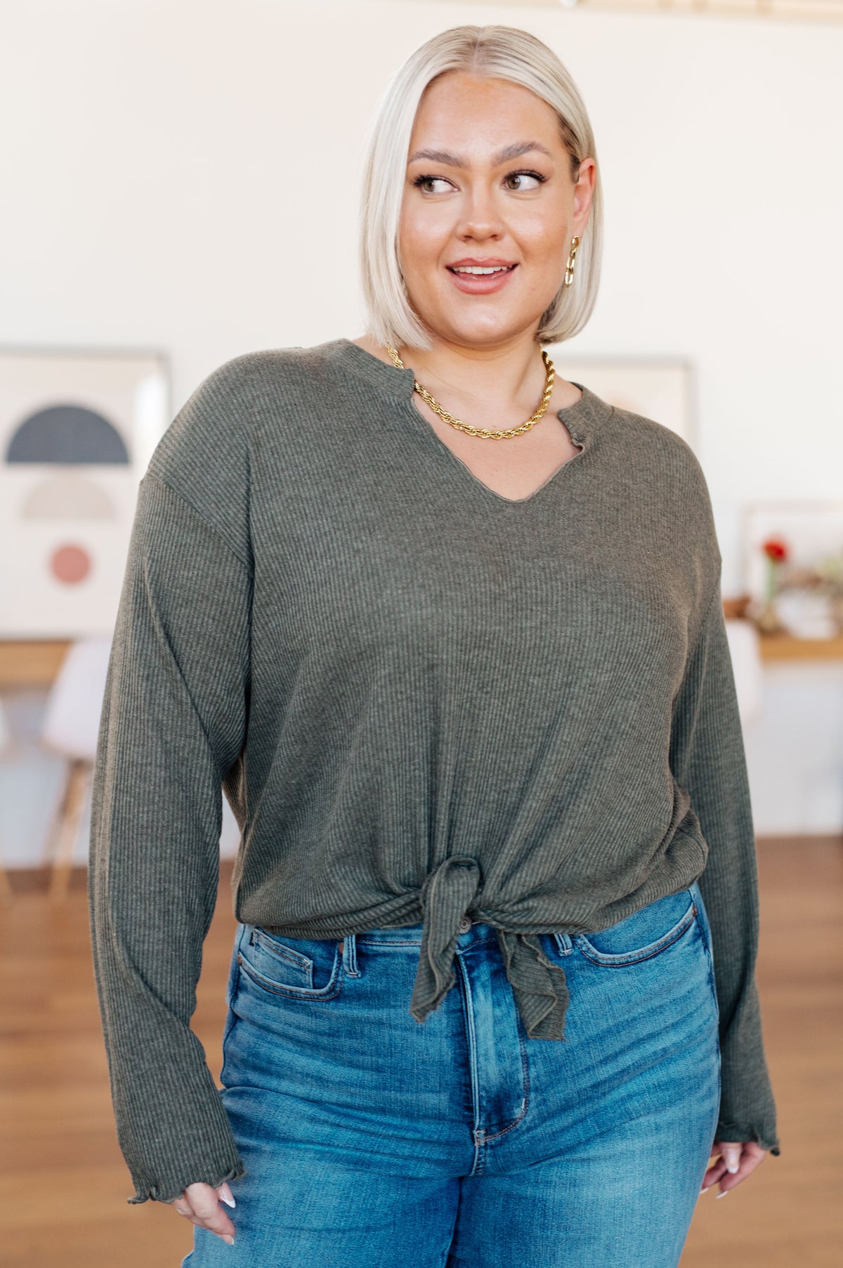 Sew In Love Don't Be Careless Ribbed Knit Top Tops