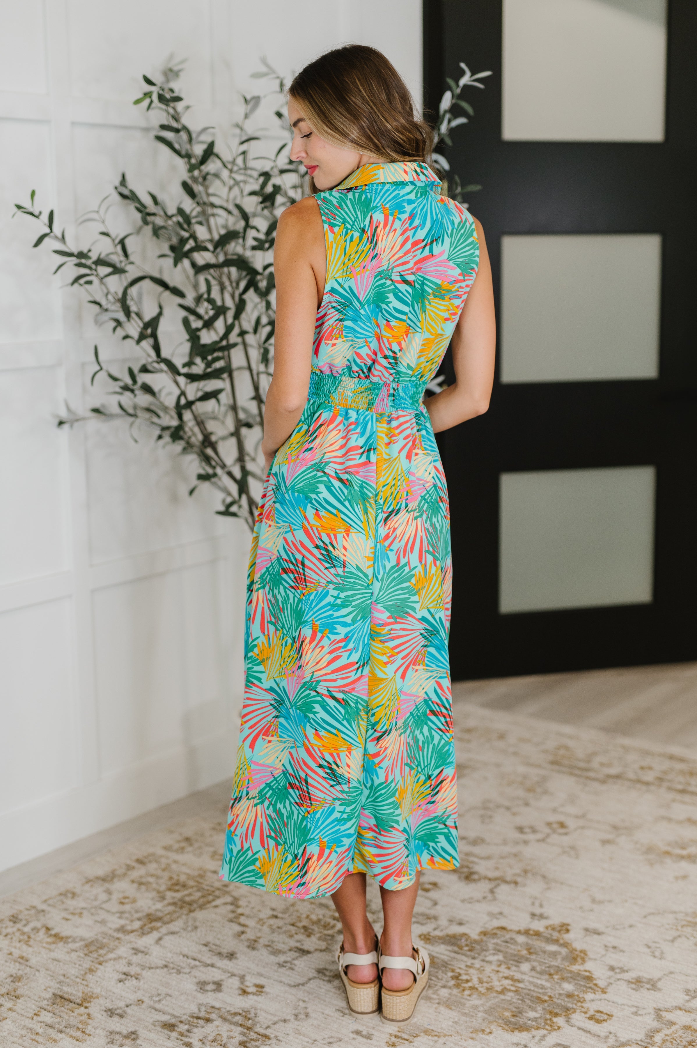Haptics Don't Be Shy, Babe Sleeveless Floral Dress in Mint Womens