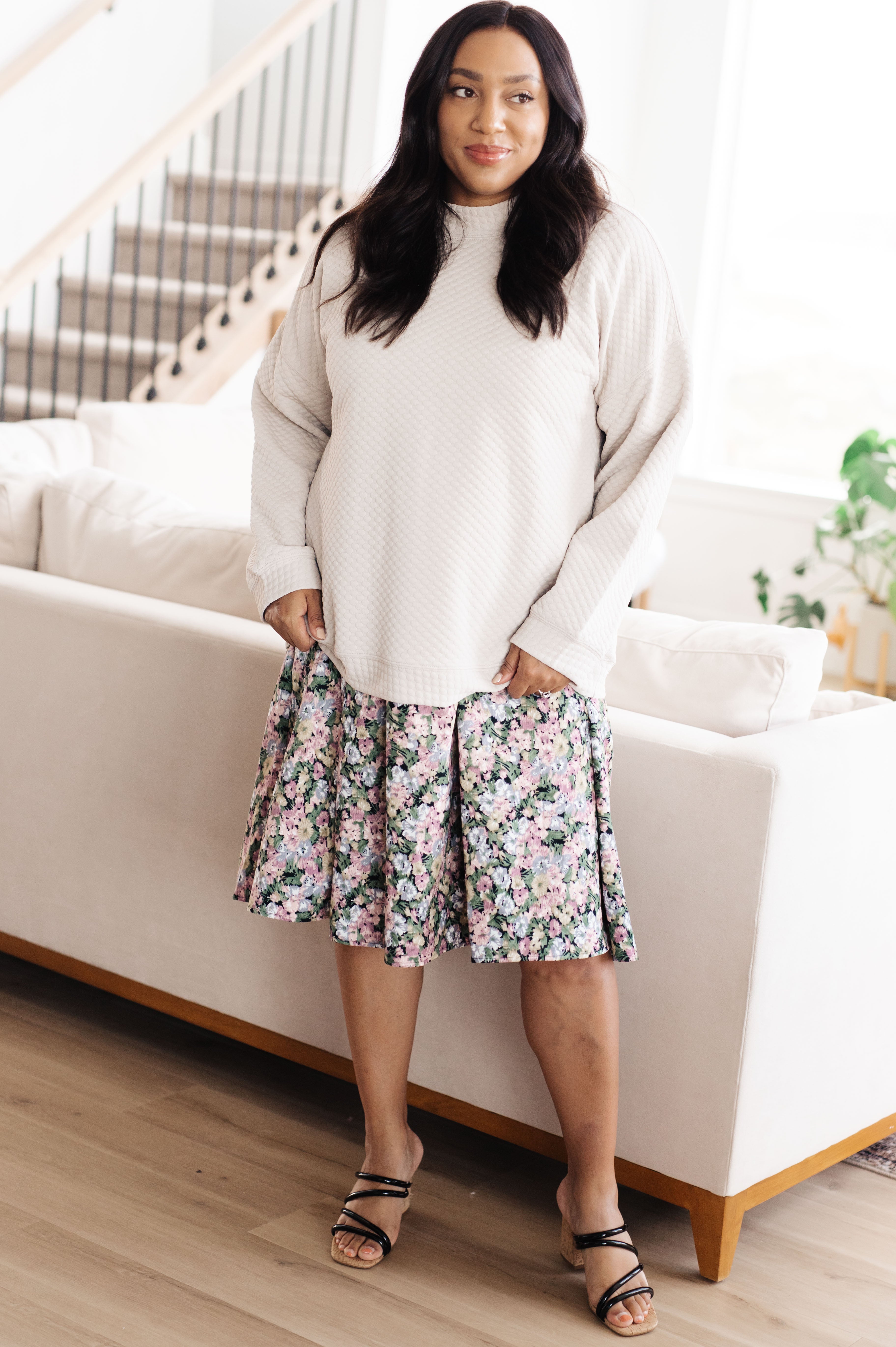 Jodifl Don't Change Anything Mock Neck Pullover Tops