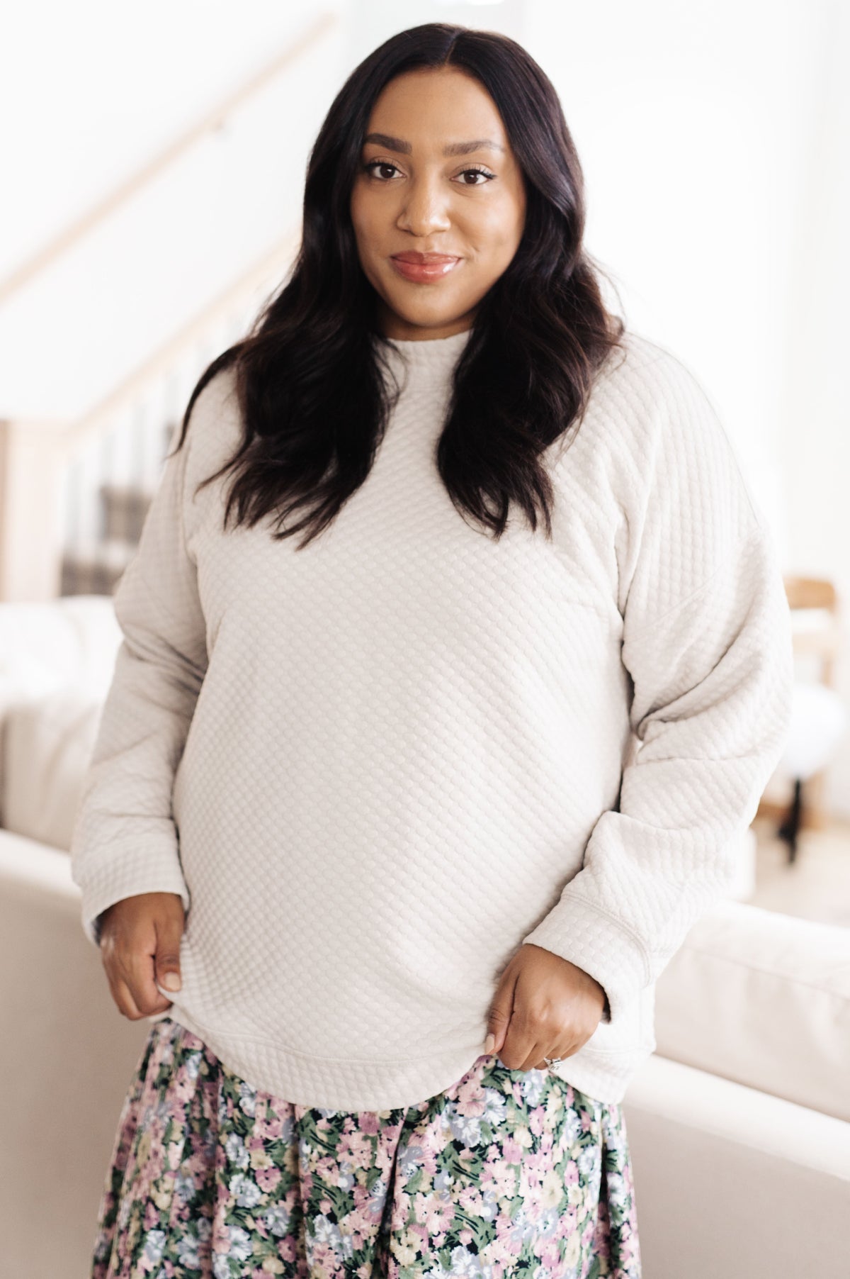 Don't Change Anything Mock Neck Pullover Tops