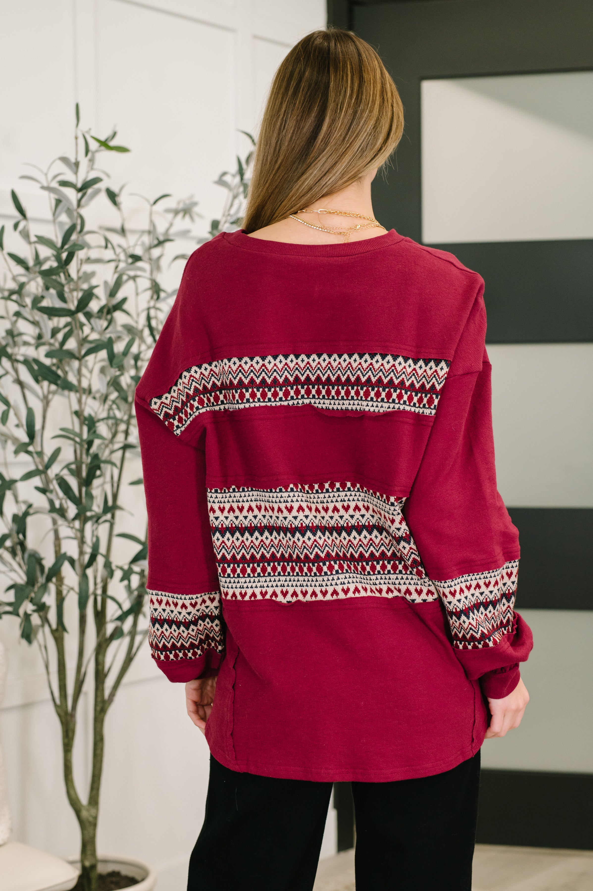 Very J Don't Let Me Miss It Color Block Detail Top Womens