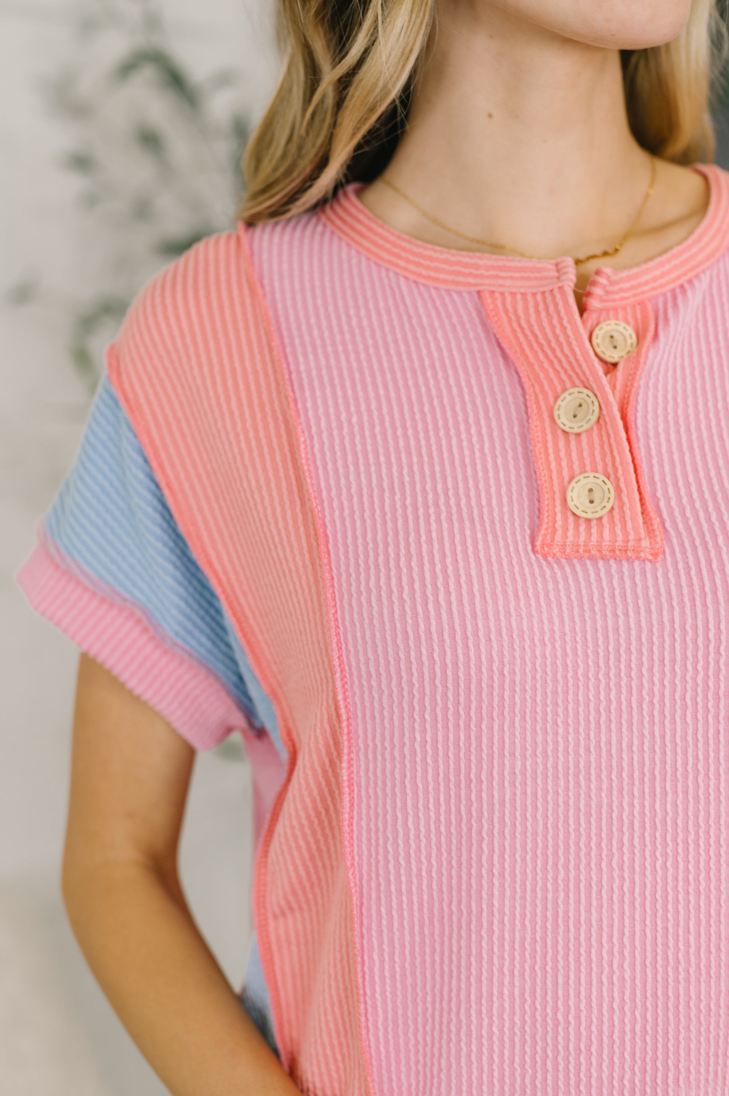7th Ray Don't Stop Til' You Get Enough Color Block Top Womens