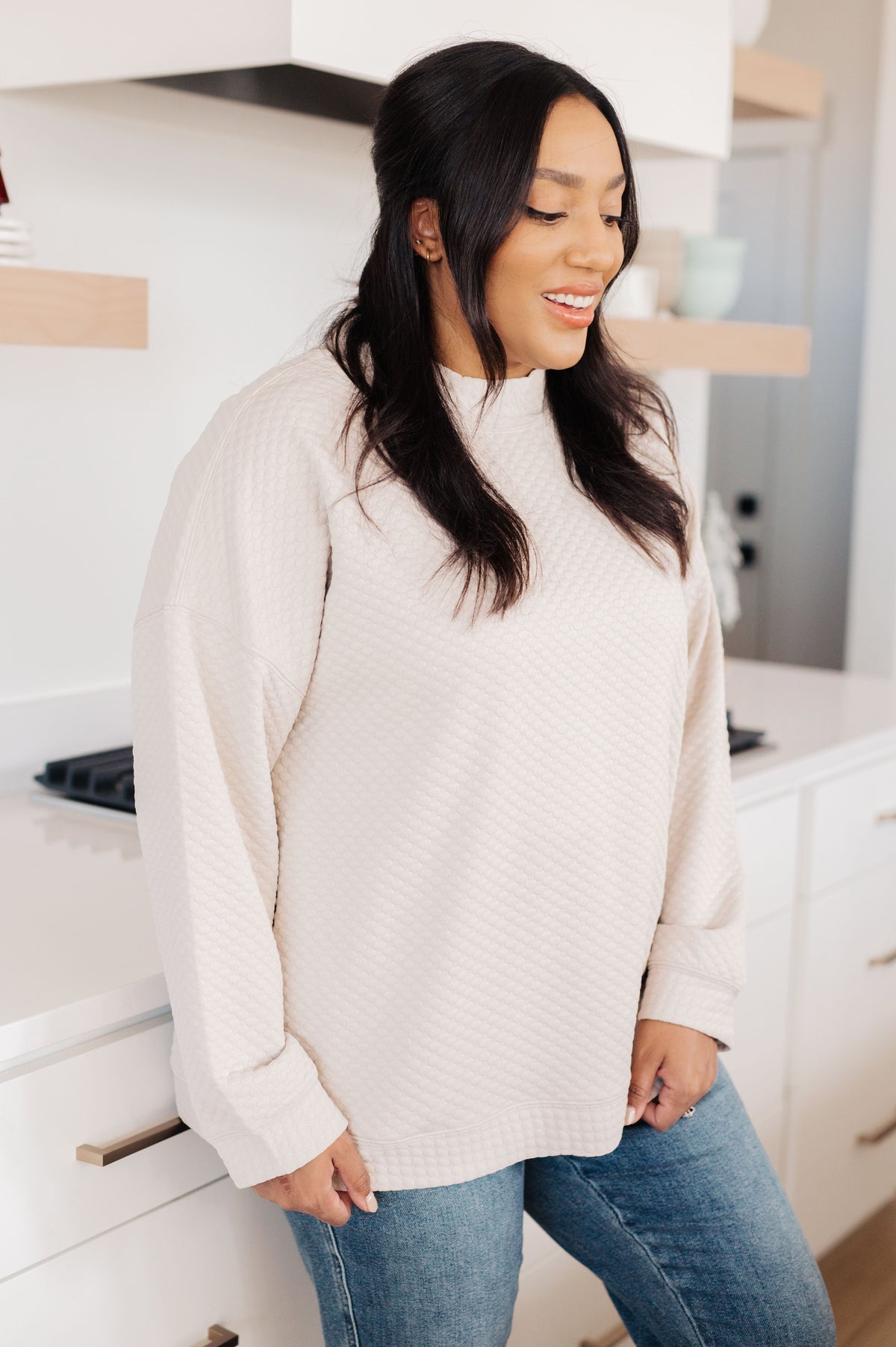 Don't Change Anything Mock Neck Pullover Tops