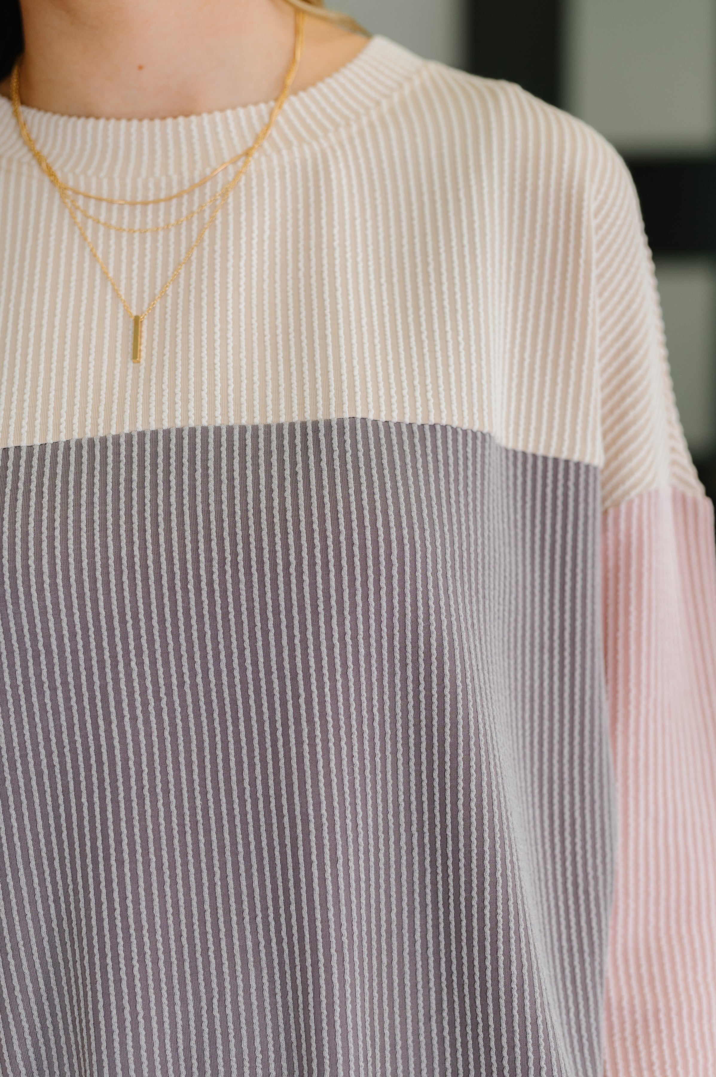 One Eleven North Dual Tones Cable Ribbed Knit Color Block Sweater Womens