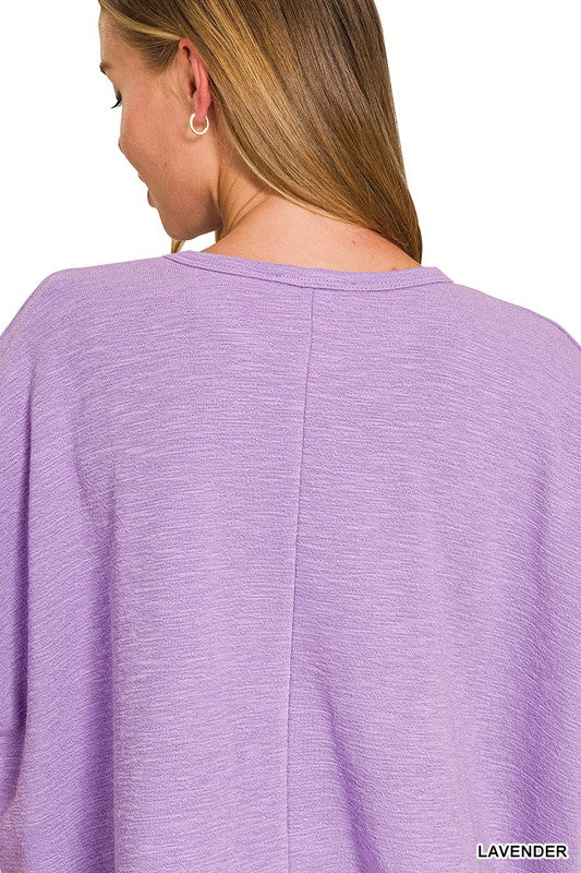 Zenana Brown Cotton Slub Top & Pants Set