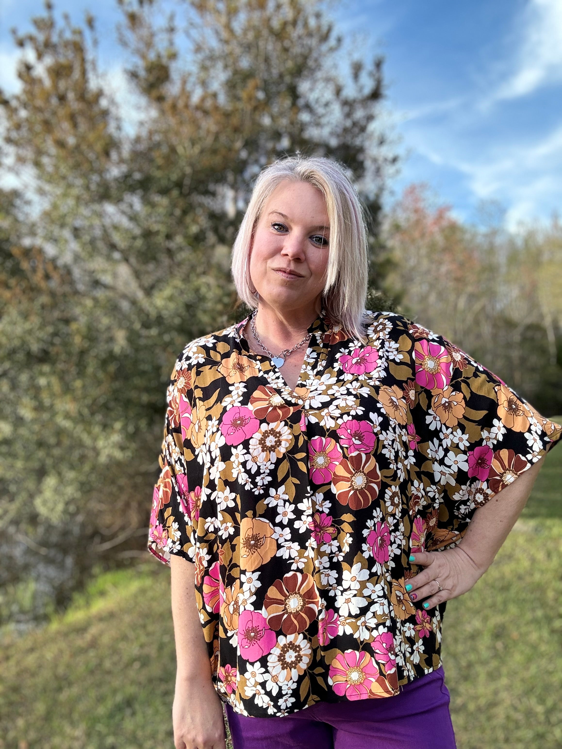 Andree By Unit Take Another Chance Floral Print Top Shirts & Tops