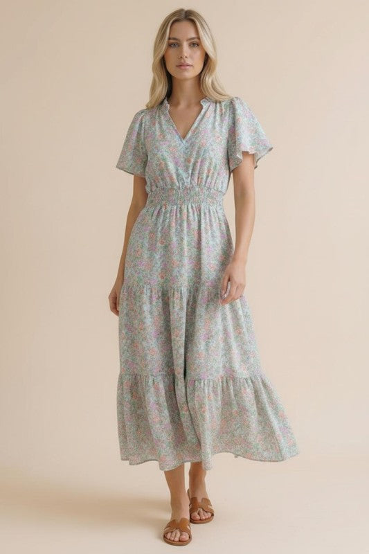 Haptics Summer in London Floral Midi Dress