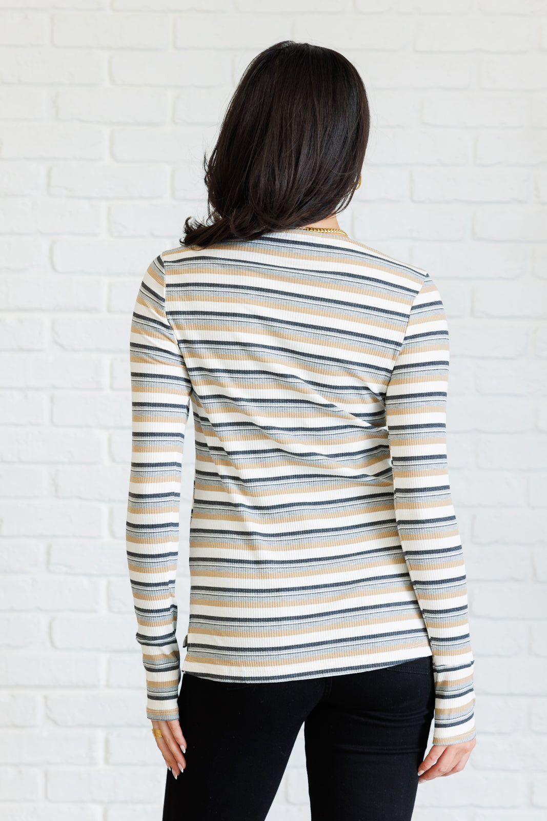White Birch East Coast Breeze Striped Top Tops