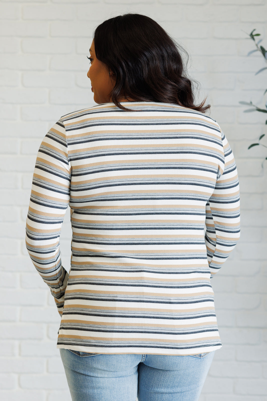 White Birch East Coast Breeze Striped Top Tops