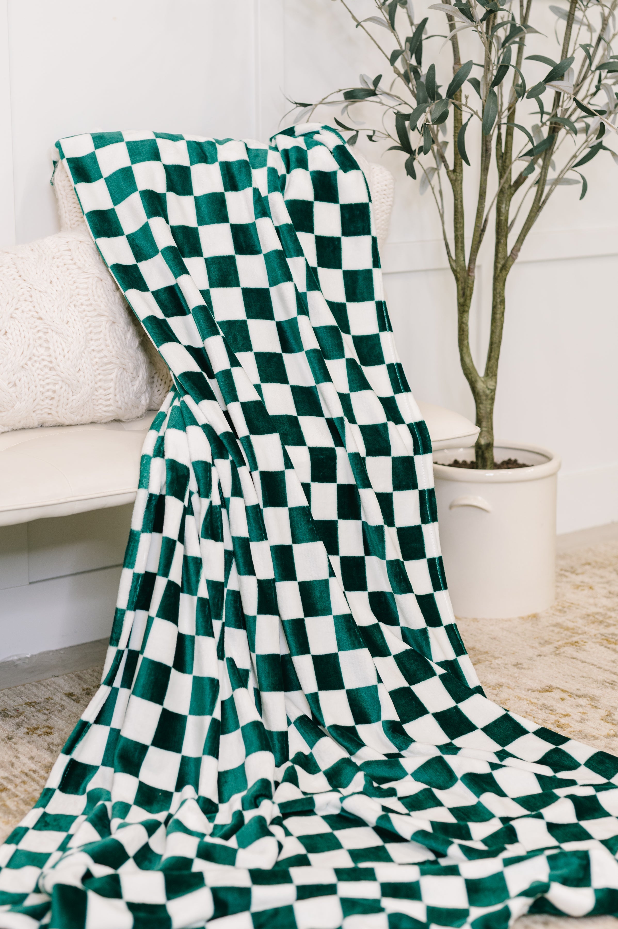 Emerald City Checkered Blanket Womens