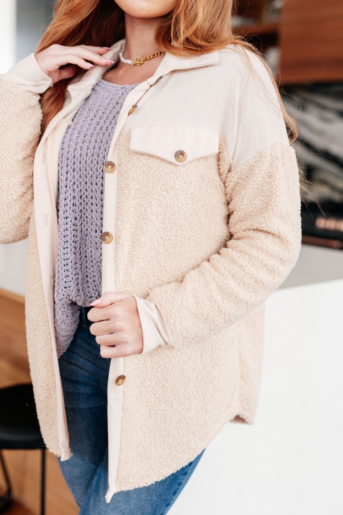 Endless Potential Sherpa Shacket Layers