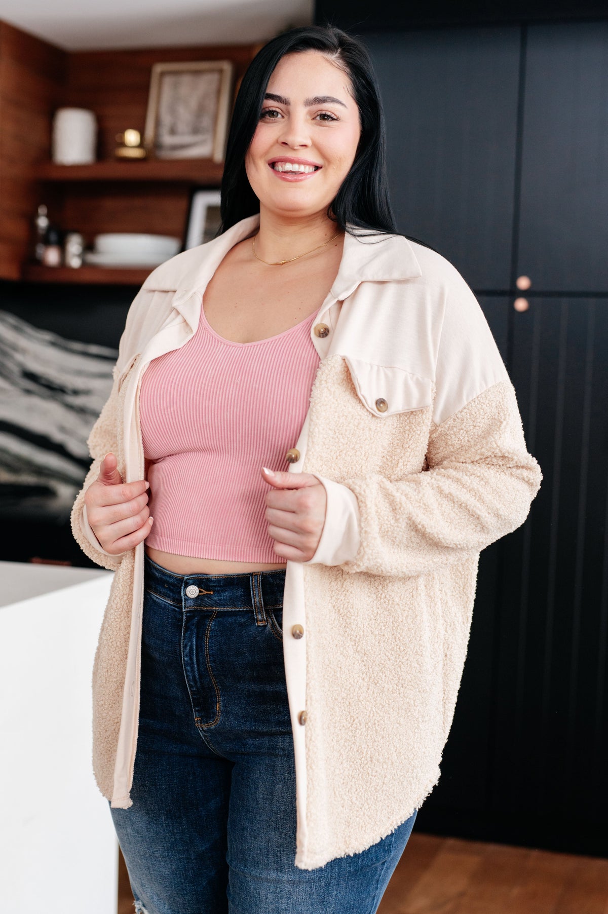 Endless Potential Sherpa Shacket Layers