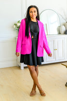 Jodifl Magenta Leopard Print Lined Every Day Blazer Tops