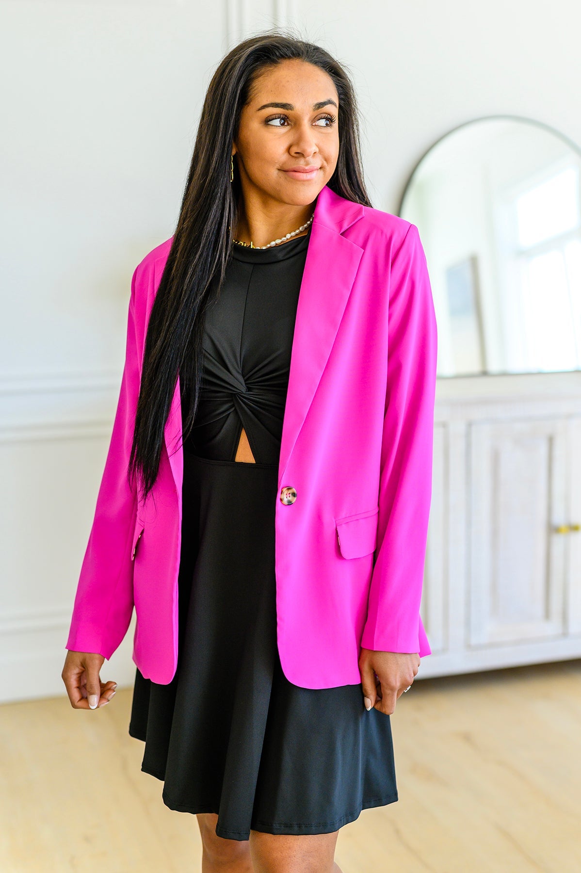 Jodifl Magenta Leopard Print Lined Every Day Blazer Tops