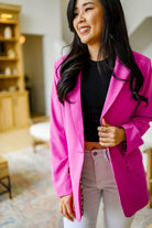 Jodifl Magenta Leopard Print Lined Every Day Blazer Tops