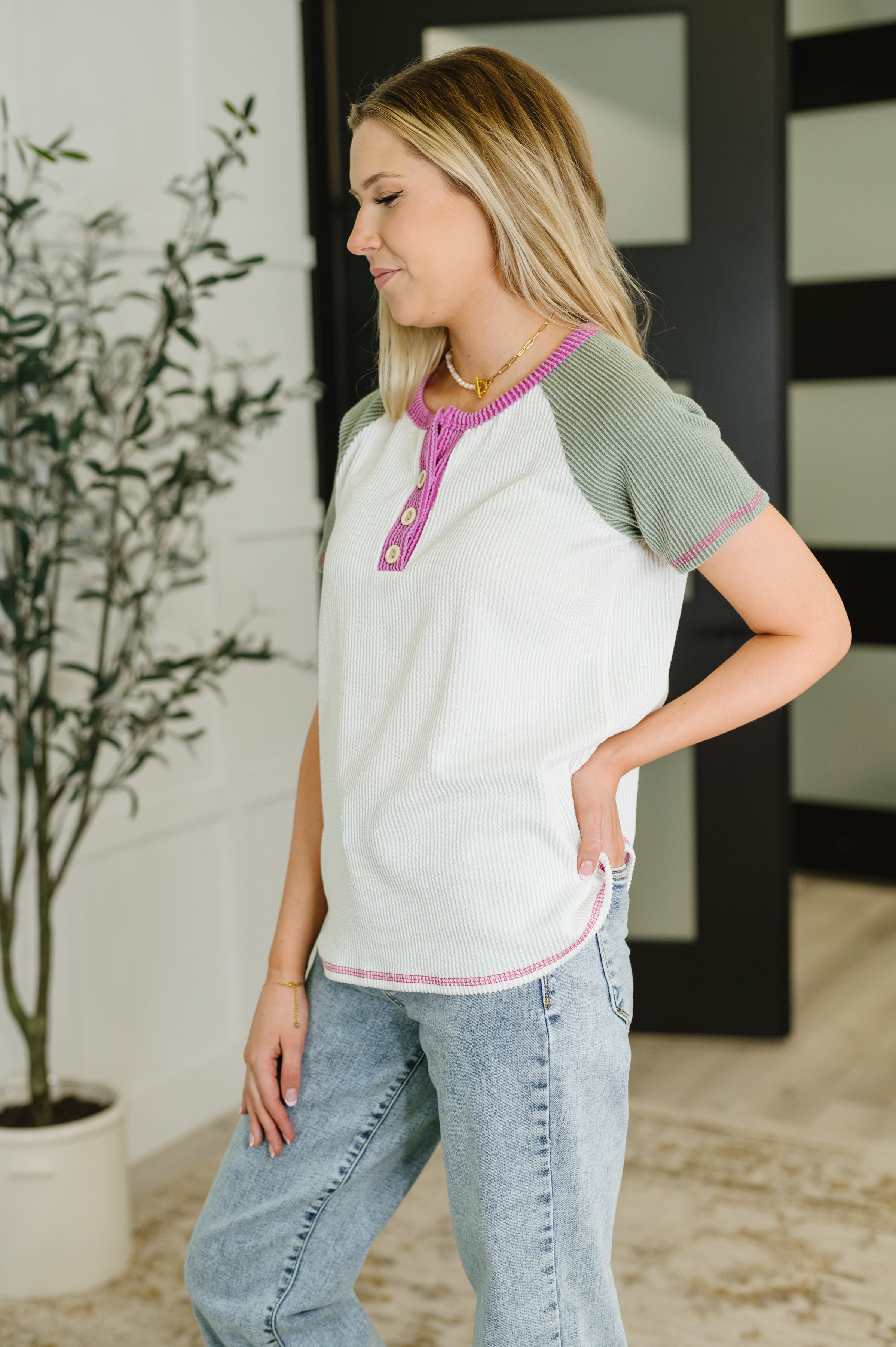 7th Ray Everyday Envy Cable Ribbed Knit in Light Olive Womens