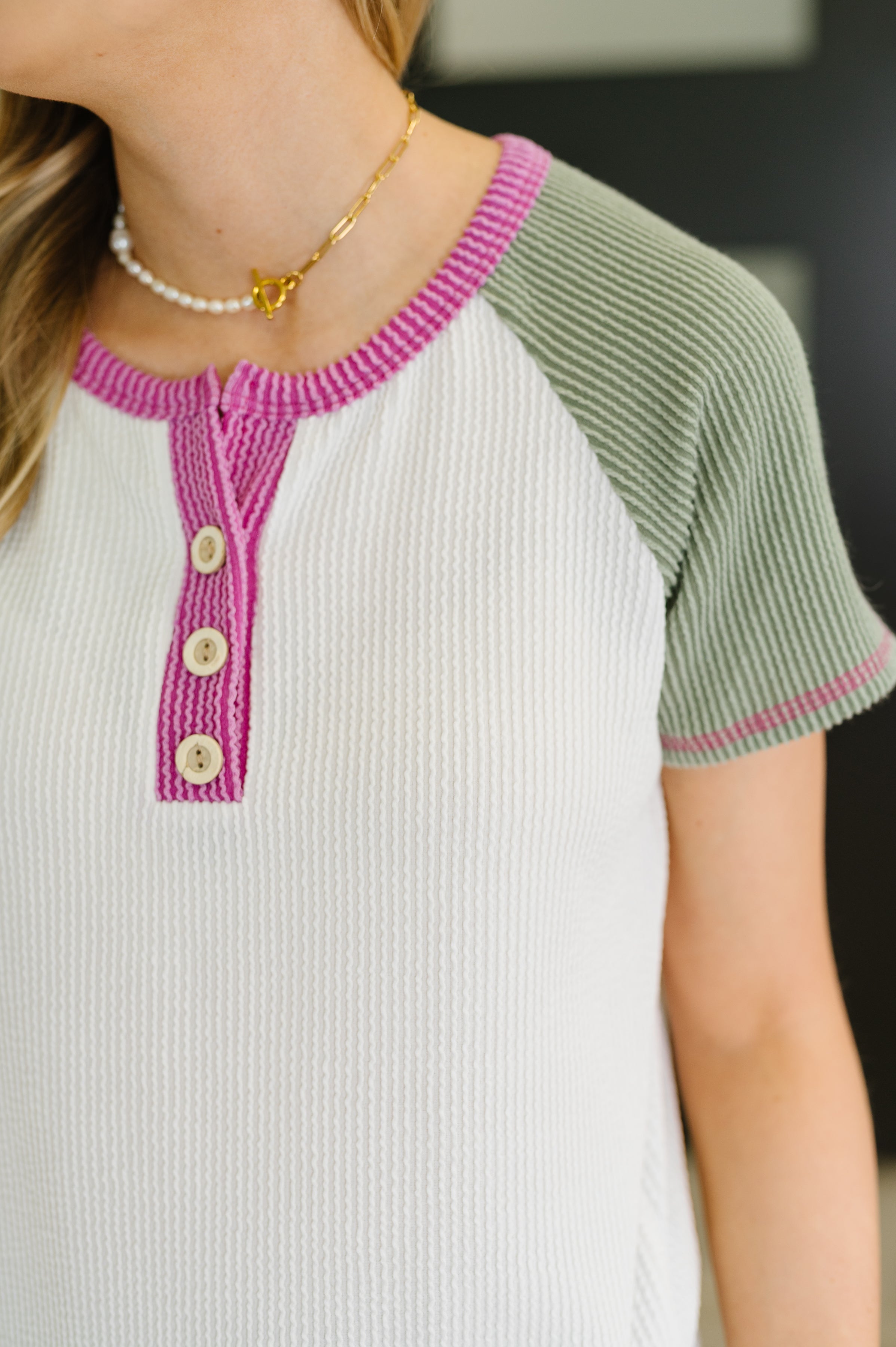 7th Ray Everyday Envy Cable Ribbed Knit in Light Olive Womens