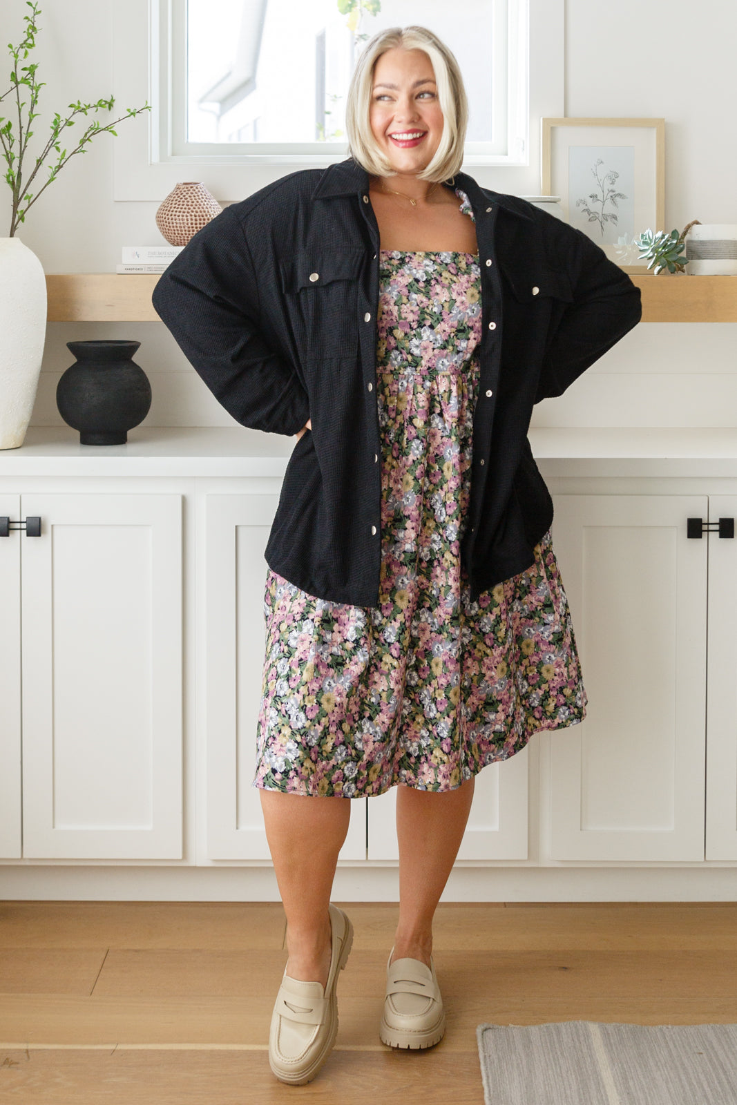 Polagram Excellence Without Effort Puff Sleeve Floral Dress Dresses