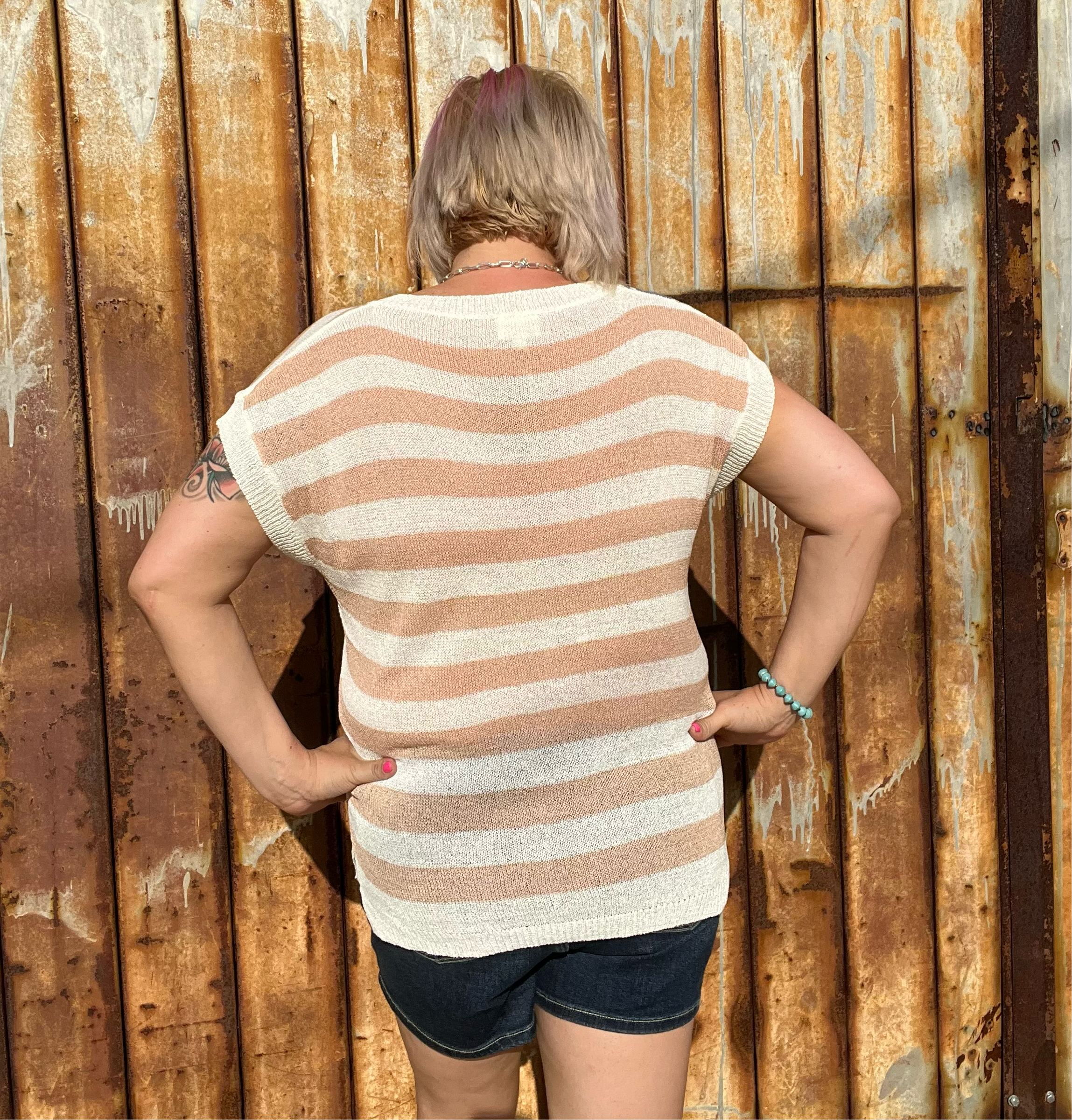 BiBi Old Glory Sleeveless Sweater Tops