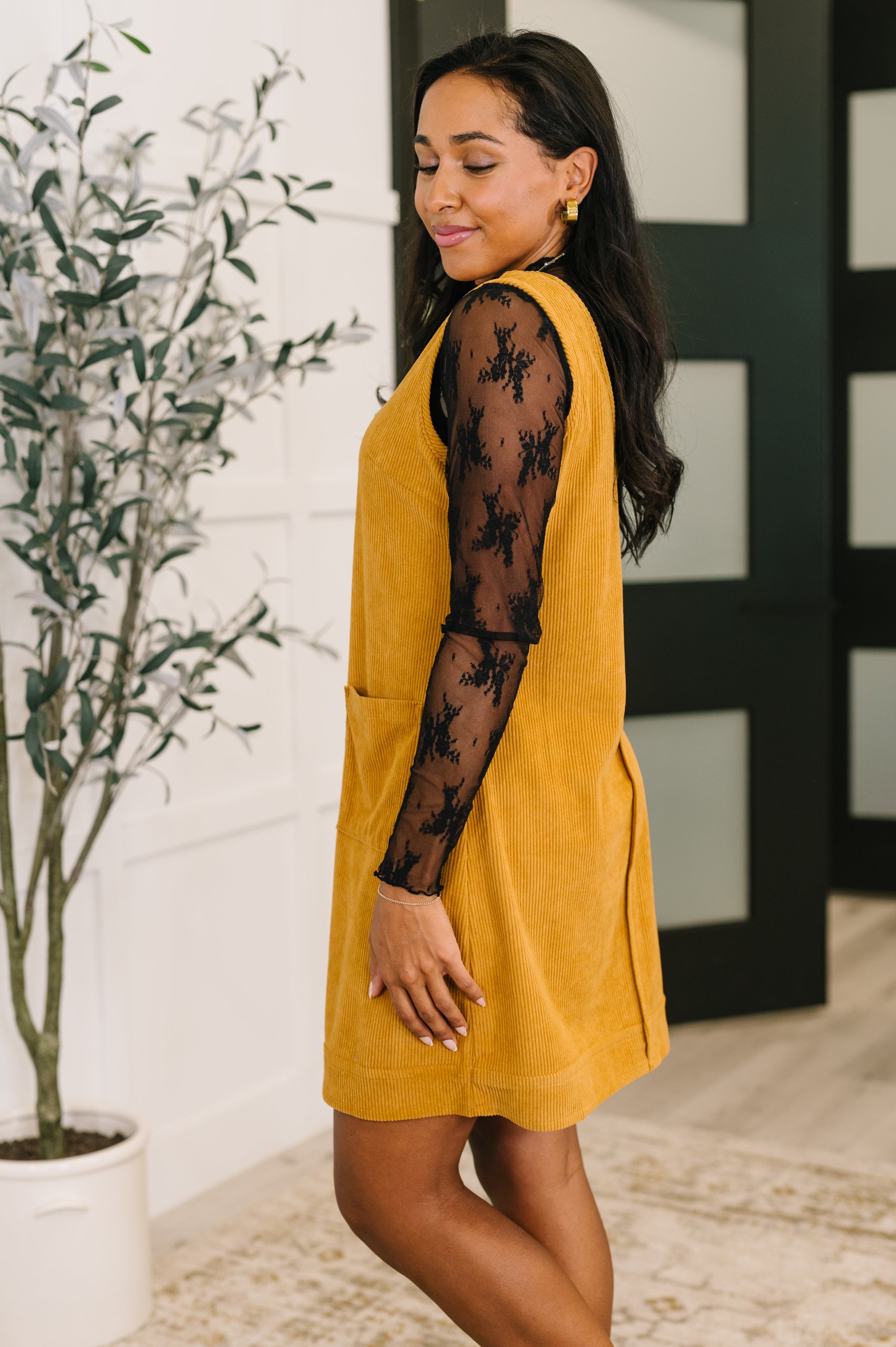 One Eleven North Feeling That Way Corduroy Dress Womens