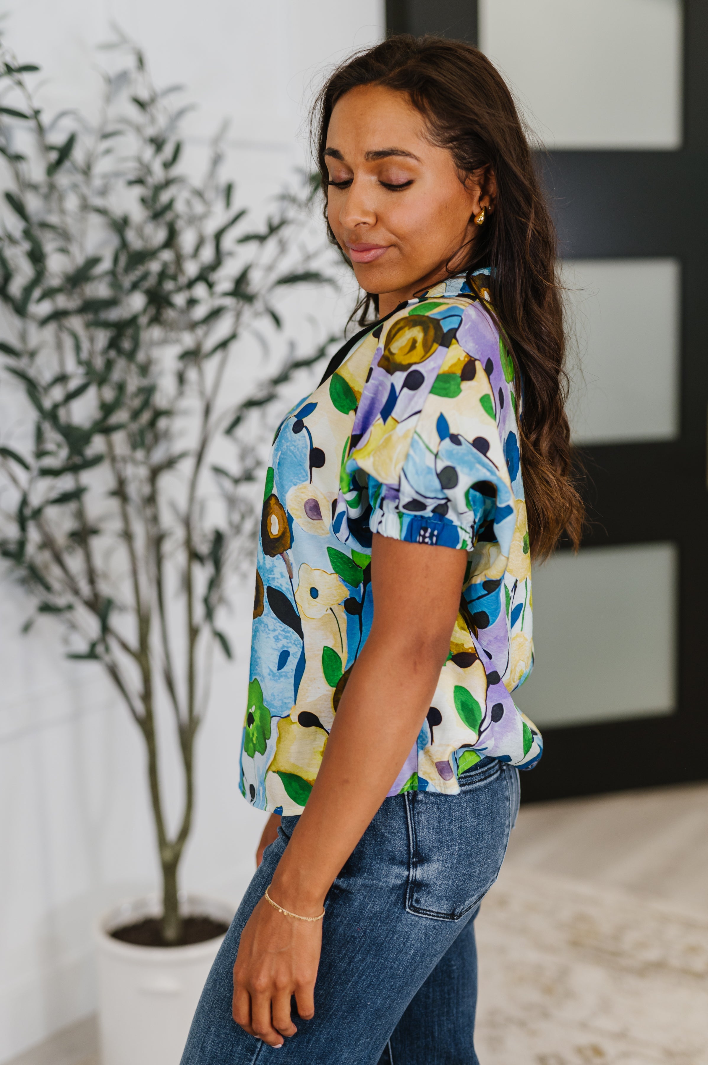 One Eleven North Fielding Questions Floral Top Womens