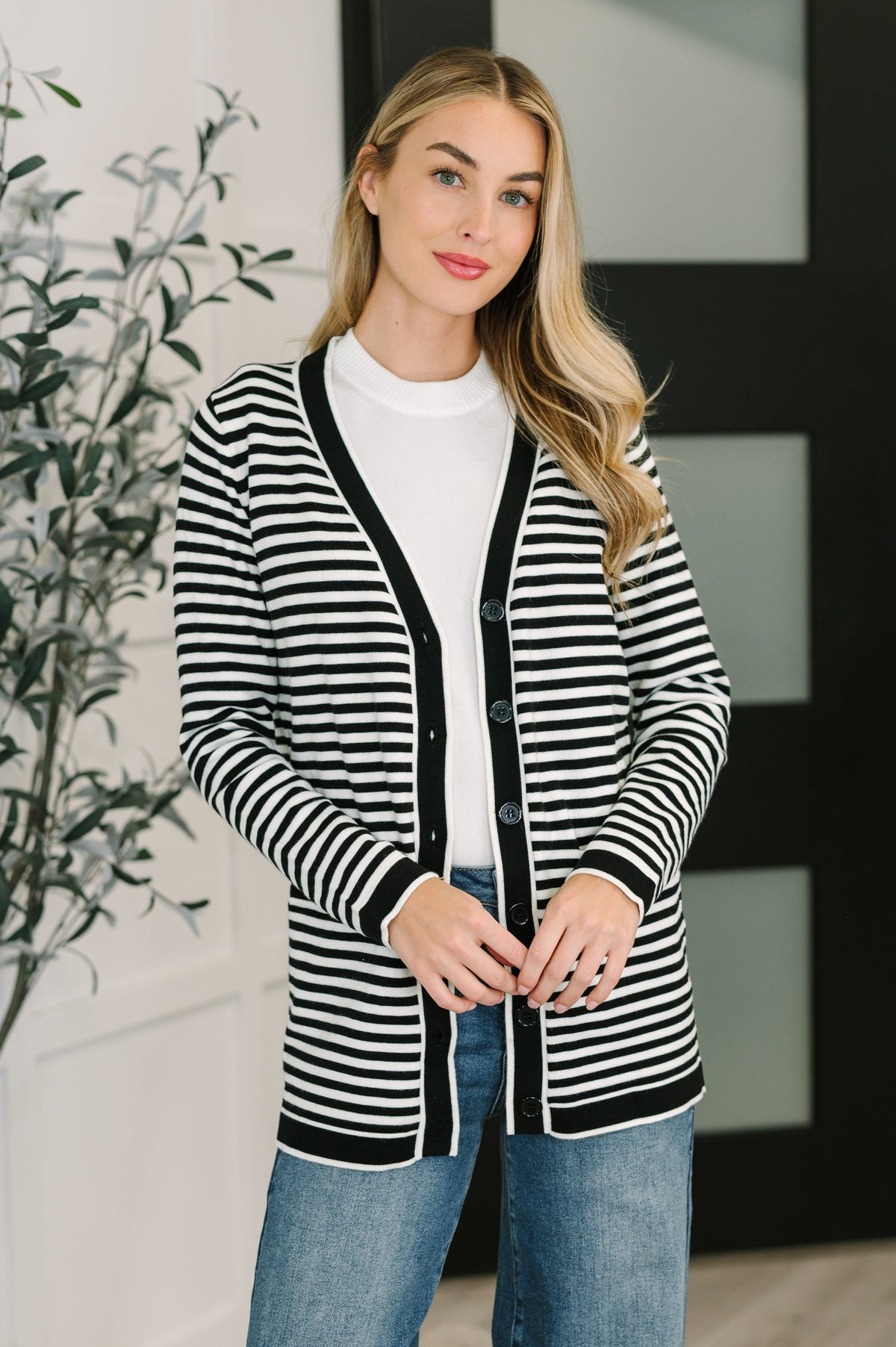 One Eleven North Finagle Your Way Striped Cardigan Womens