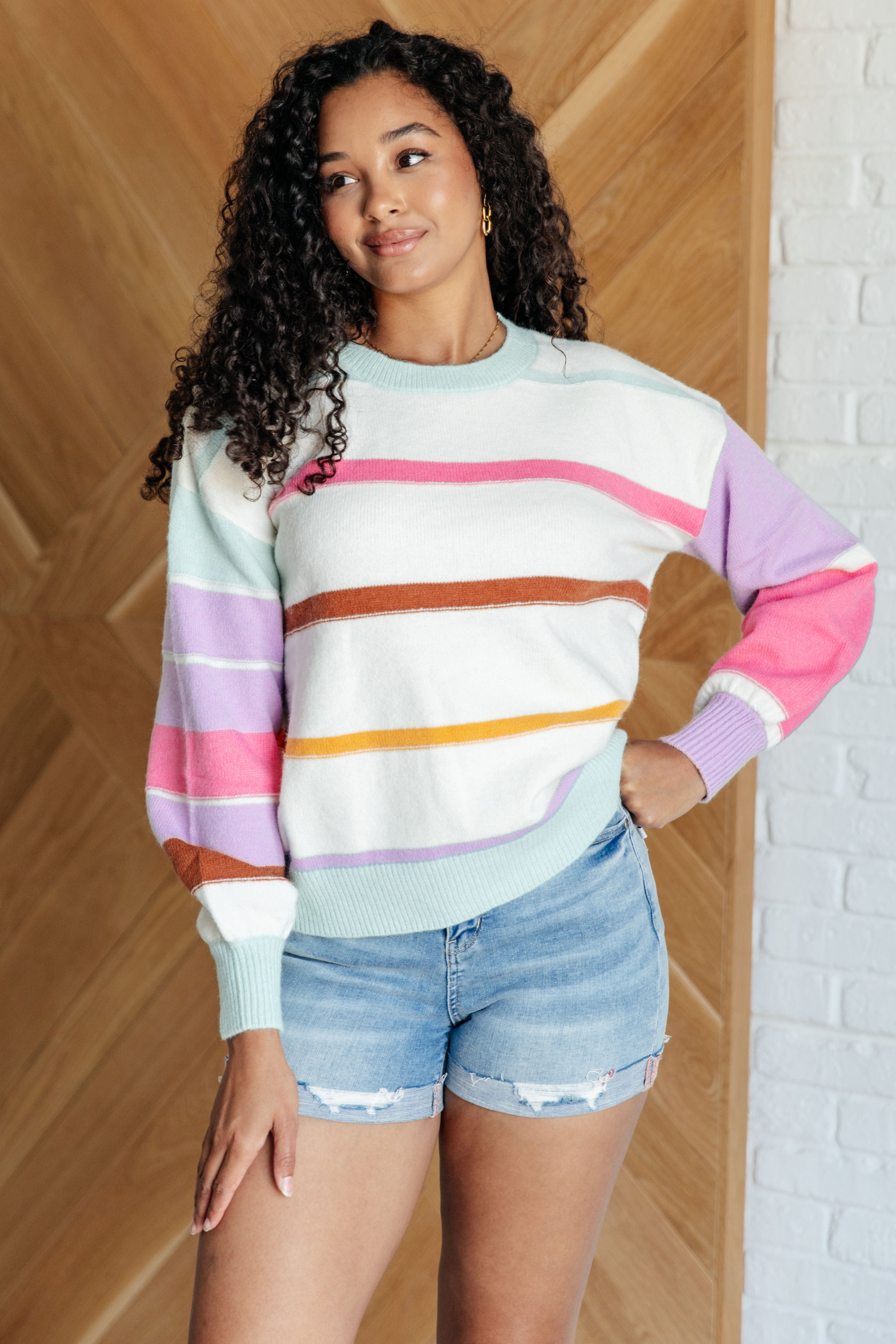 One Eleven North Flawless Features Striped Sweater Shirts & Tops
