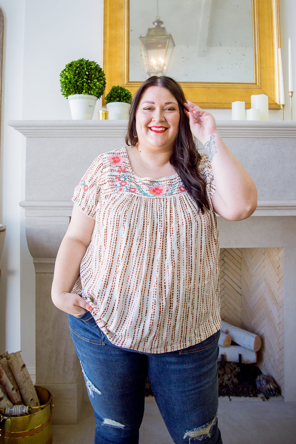 Floral Goals Blouse Womens