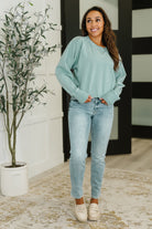Zenana For the Experience Relaxed Pullover in Ash Blue Womens