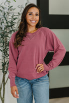 Zenana For the Experience Relaxed Pullover in Cabernet Womens