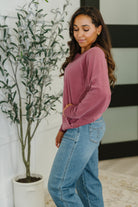 Zenana For the Experience Relaxed Pullover in Cabernet Womens