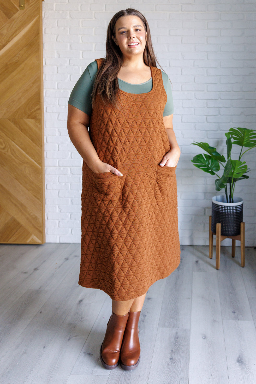 Polagram Free Falling Quilted Midi Dress 2XL Dresses