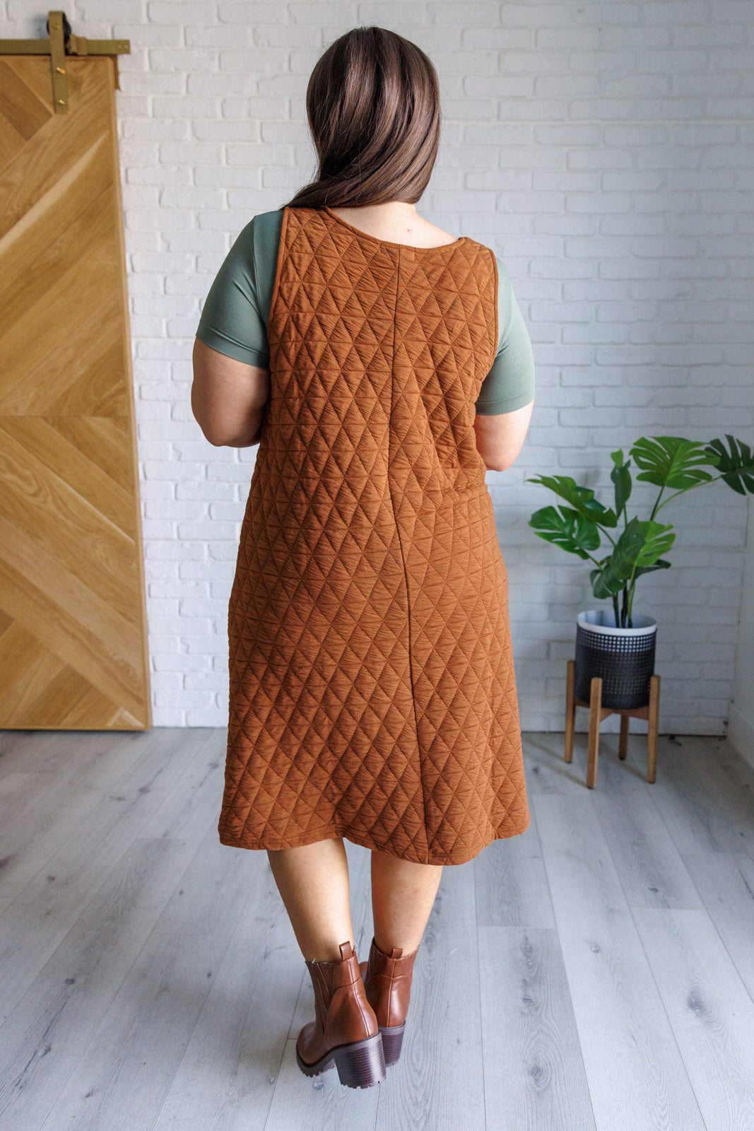 Polagram Free Falling Quilted Midi Dress Dresses