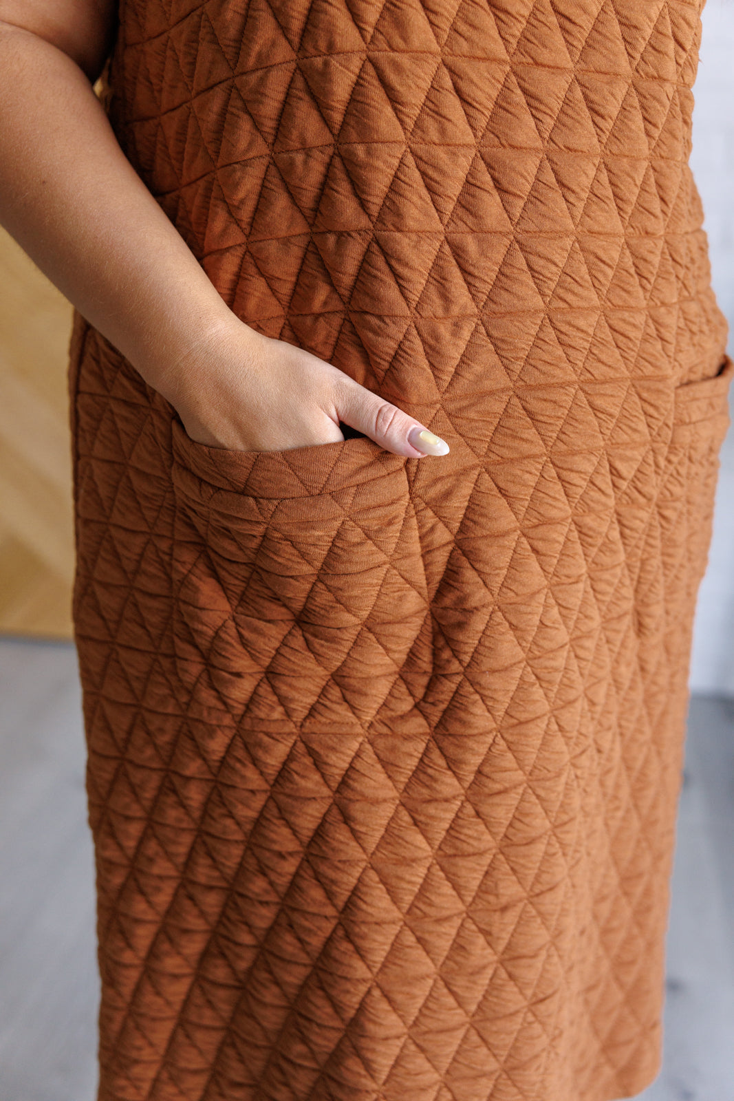 Polagram Free Falling Quilted Midi Dress Dresses