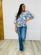 Haptics Frill Me With Sunshine in Ivory and Navy Womens