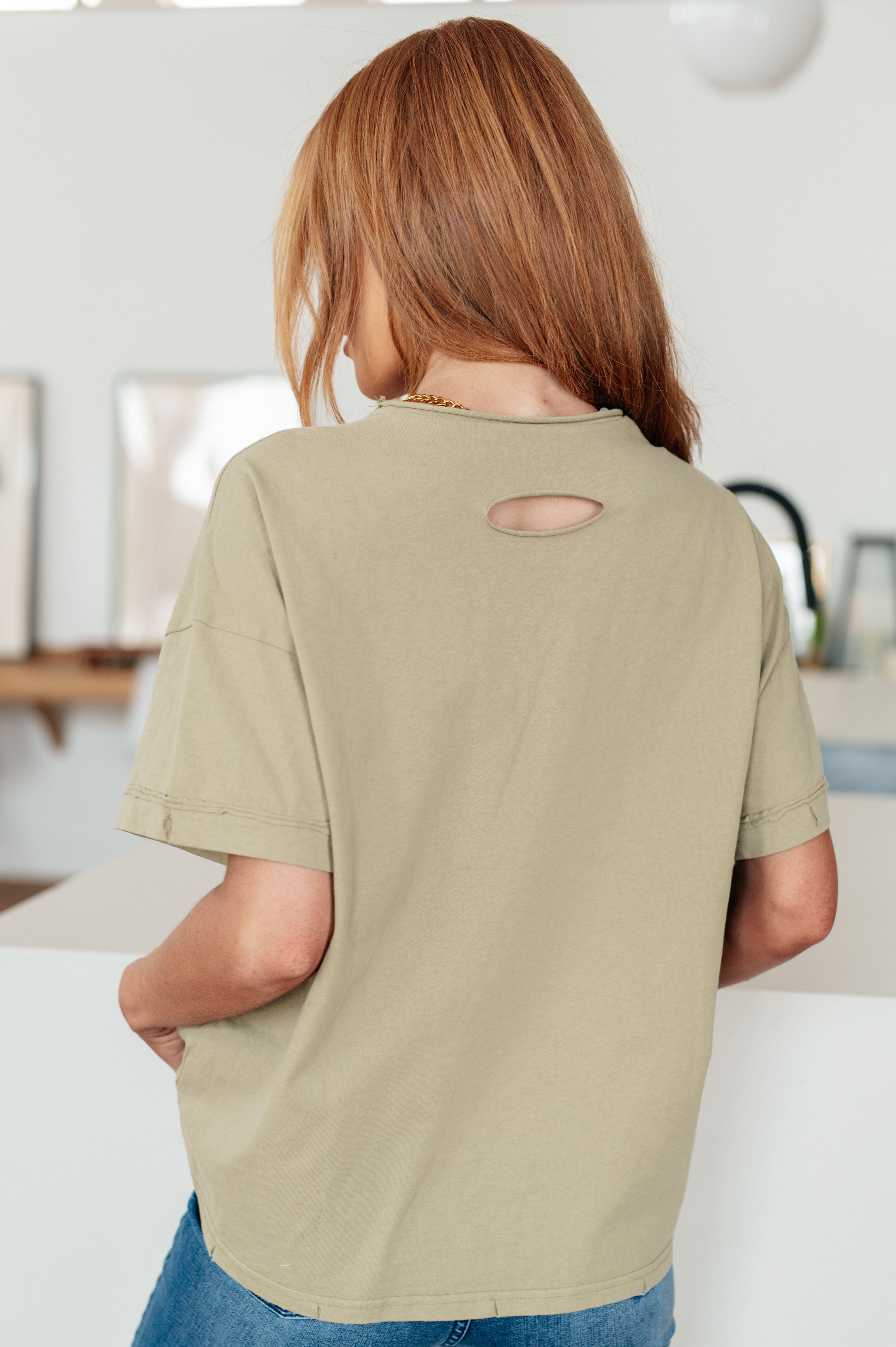 Sew In Love Future Ex-Boyfriend Distressed Jersey Knit T-Shirt Tops